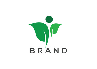Organic leaf man logo vector. Nature man and eco life logo. Healthcare logo design vector template