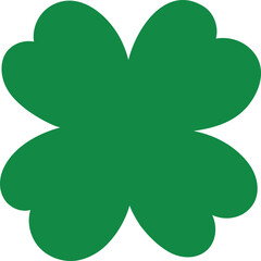 Fototapeta premium Clover Leaf Heart Shape Lucky St Patrick Day