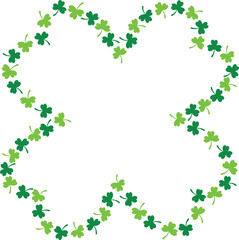 Fototapeta premium Four Leaf Clover Border Frame Element Line