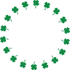 Fototapeta premium Four Leaf Clover Border Frame Round Circle Element