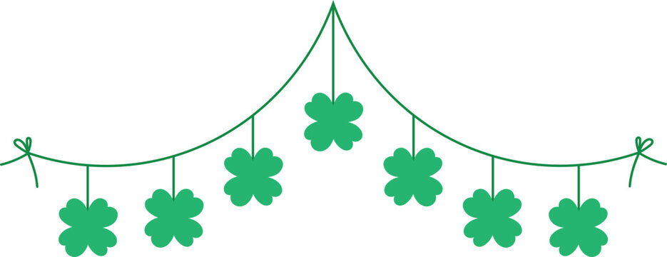 St Patrick Day Clover Leaf Border Cover Decoration Flag