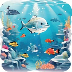 Naklejka premium fish in aquarium