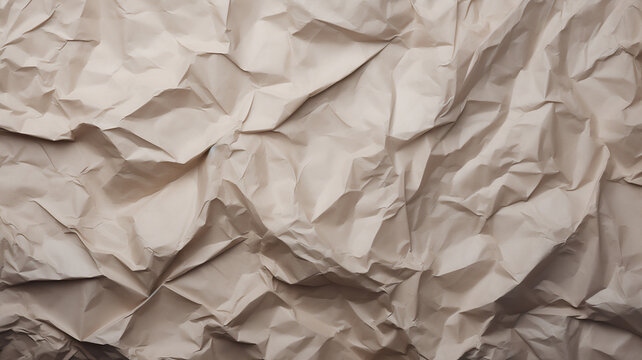 Crumpled paper background showing a crushed texture pattern for use as a backdrop, stock illustration image 