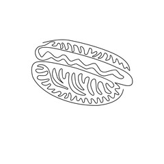 One Line Drawing Hot Dog 