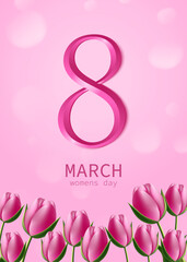 Realistic Womens day vertical banner