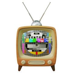 Retro tv with test screen 3d rendering