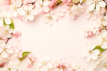 A frame of apple blossom with copyspace
