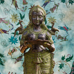 Deepalakshmi with Birds on Shoulders, India