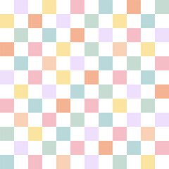 Retro multicoloured checkerboard vector seamless pattern. Geometric abstract background.