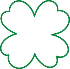 Four Leaf Clover St Patrick Day Outline