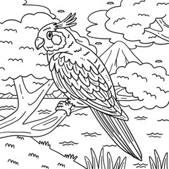 Cockatiel Bird Coloring Page for Kids