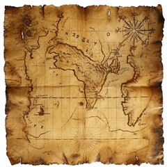 A weathered treasure map, its yellowed edges and faded ink revealing the secrets of hidden riches and buried adventure. --v 6 Job ID: a1d30c7b-c37e-45ba-8344-9951e5a83806