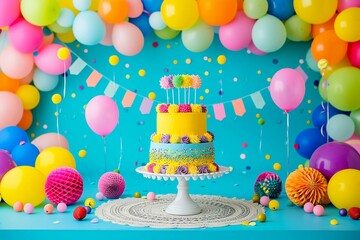 Birthday background theme bright colors