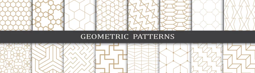 Cercles muraux Style bohème Set of arabic seamless patterns. Asian geometric traditional design islamic pattern. Seamless arabic ramadan pattern.