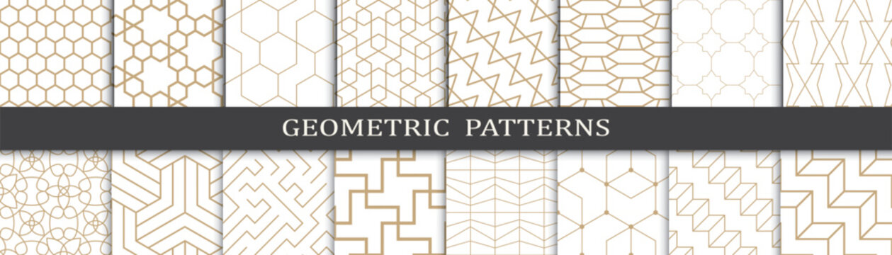 Set of arabic seamless patterns. Asian geometric traditional design islamic pattern. Seamless arabic ramadan pattern.