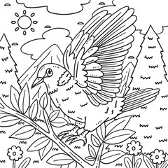 Ring Necked Dove Bird Coloring Page for Kids