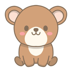 cute designer animals on white background