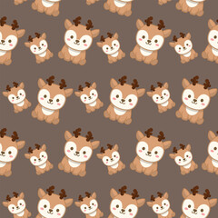 Cute deer seamless pattern