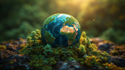 Obraz na płótnie Canvas World globe in nature.
