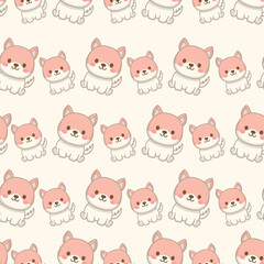 Cute dog seamless pattern