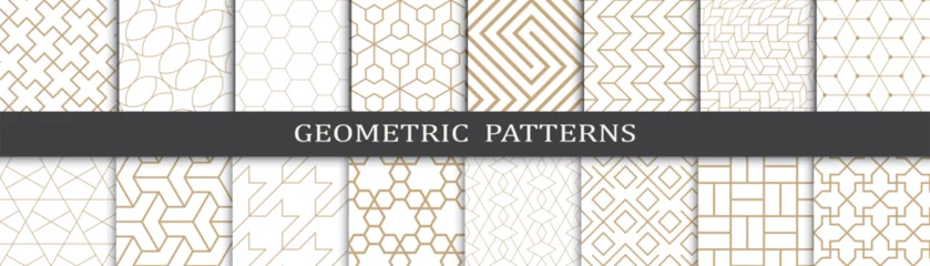 Foto op Plexiglas Set of arabic seamless patterns. Asian geometric traditional design islamic pattern. Seamless arabic ramadan pattern. © sunspire