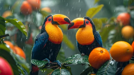 Verduisterende rolgordijnen Toekan Beautiful toucans in nature.