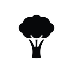 Broccoli icon. Simple solid style. Vegetable, plant, healthy, natural, organic, diet, fresh, food concept. Black silhouette, glyph symbol. Vector illustration isolated on white background.