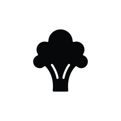 Broccoli icon. Simple solid style. Vegetable, plant, healthy, natural, organic, diet, fresh, food concept. Black silhouette, glyph symbol. Vector illustration isolated on white background.