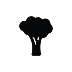 Broccoli icon. Simple solid style. Vegetable, plant, healthy, natural, organic, diet, fresh, food concept. Black silhouette, glyph symbol. Vector illustration isolated on white background.