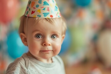 One year old baby in his birthday party.