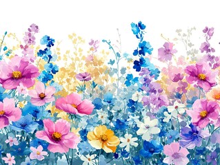 Spring flowers isolated in white background. 