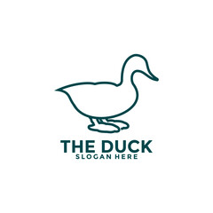 Fast Duck Vector , Mallard logo hunting. Duck farm Logo Vector illustration Template