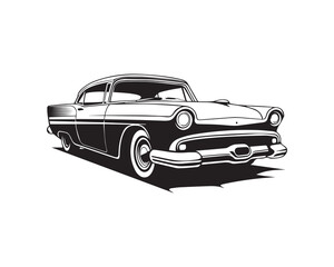 Old vintage car isolated on white