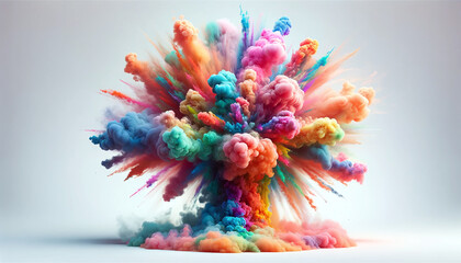 Explosión Intensa de Nubes de Colores Vividos que Cautivan la Vista en una Representación Abstracta de la Creatividad, la Inspiración y la Moda - obrazy, fototapety, plakaty