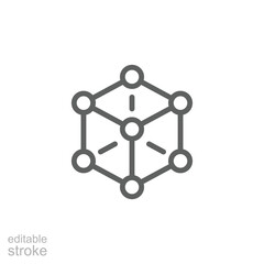 Framework icon. Simple outline style. Cloud, native, react, atom, computer technology concept. Thin line symbol. Vector illustration isolated. Editable stroke. - obrazy, fototapety, plakaty