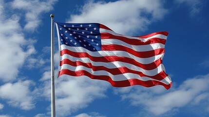 Naklejka premium American flag waving in the wind.