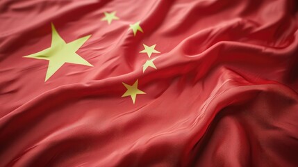 China flag with fabric texture