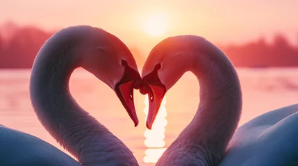 Selbstklebende Fototapeten couple of swans © sam richter