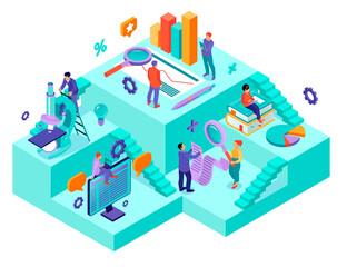 Case study composition in isometric view