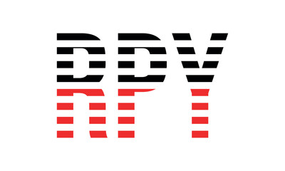 RPY three initial letter iconic line negative space minimal logo design vector template. monogram, abstract, wordmark, business, typography, minimalist, brand, company, flat, modern, unique, simple