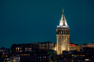Fototapeta na wymiar Skyline of istanbul. Galata Tower. Istanbul / Turkey.