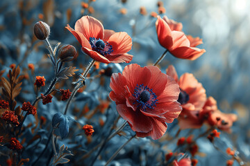 poppy flowers in the field