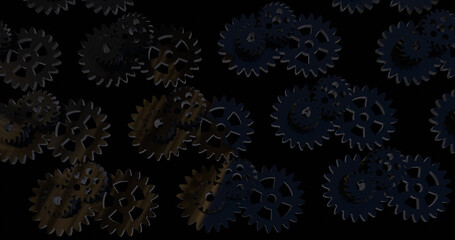 Multiple gears background. Cogwheel group. Gear design collection 