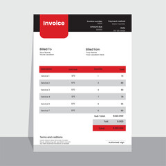 Fototapeta na wymiar Creative modern invoice business template