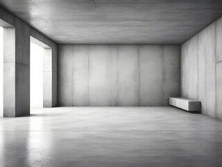 abstract dark white concrete interior background. 3d illustration