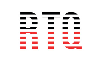 RTQ three initial letter iconic line negative space minimal logo design vector template. monogram, abstract, wordmark, business, typography, minimalist, brand, company, flat, modern, unique, simple