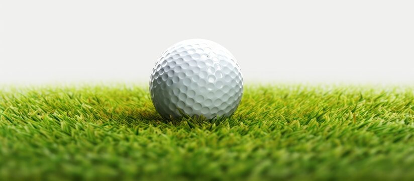 golf ball on the grass.Golf background image with text space.