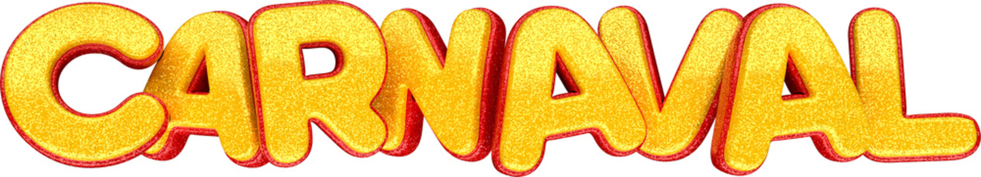 Carnaval texto 3D colorido portugu&ecirc;s