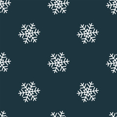 Fototapeta na wymiar Winter seamless pattern with white snowflakes on blue background. Vector illustration for fabric, textile wallpaper, posters, gift wrapping paper. Christmas vector illustration. Falling snow