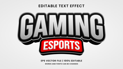 Gaming esport 3d editable text effect template © hiznysyahril